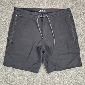 Roark Layover 2.0 Shorts Mens 36 Black Hybrid Travel Utility Drawstring